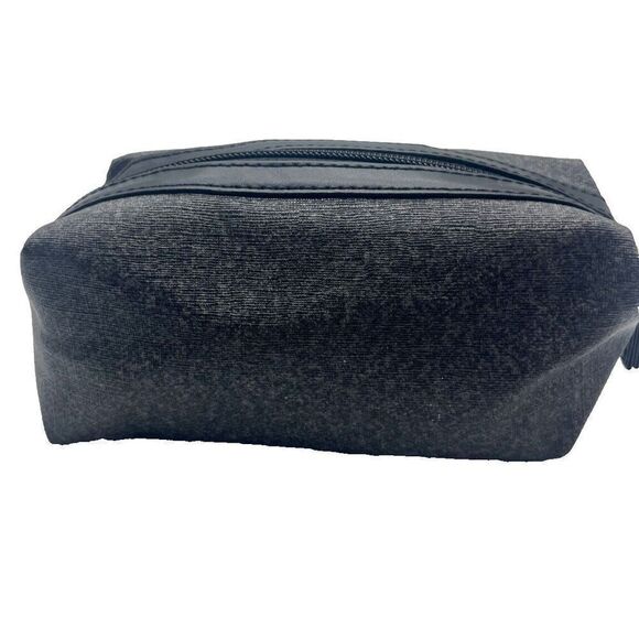 TUMI for Delta Make‎ Up Bag Black Canvas Mini Case Zip Toiletries/Cosmetic Bag - Picture 3 of 7